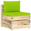 vidaXL 10 pcs conj. lounge jardim c/ almofad&otilde;es madeira impreg. verde
