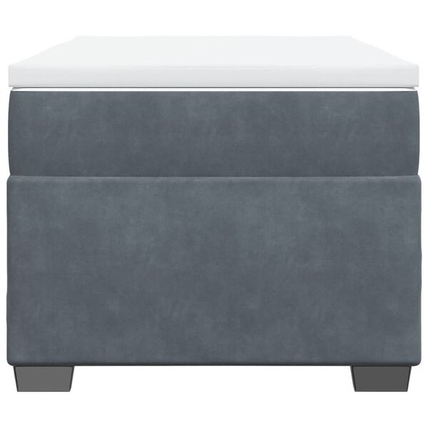 vidaXL Cama com molas/colch&atilde;o 100x200 cm veludo cinza-escuro