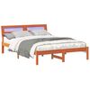 vidaXL Estrutura da Cama com cabeceira Marrom Cera 135 x 190 cm