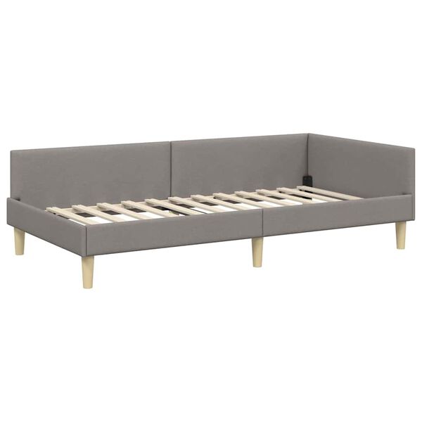 vidaXL Estrutura de Cama de Canto Cinzento-acastanhado 80 x 200 cm