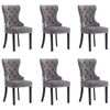 vidaXL Cadeiras de jantar 6 pcs veludo cinzento
