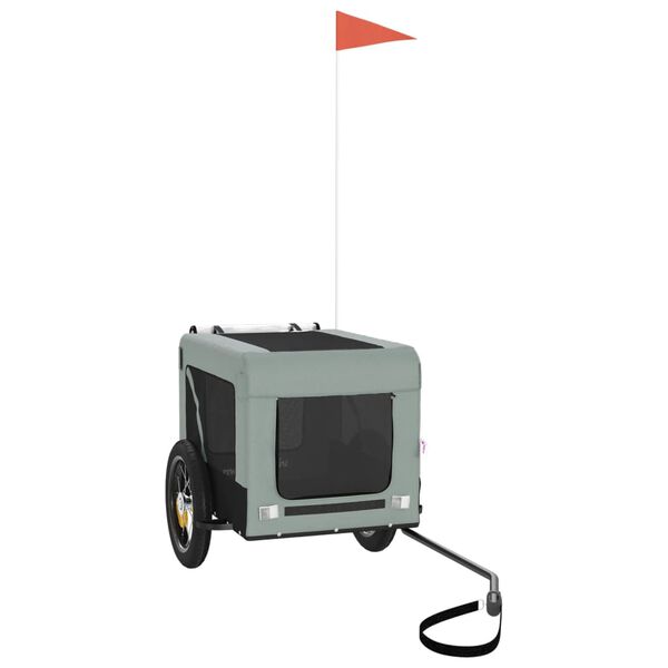 vidaXL Reboque de bicicleta p/ animais tecido oxford/ferro cinza/preto