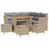 vidaXL Conjunto de Sof&aacute; de Jardim 9 unid. Bege vime PE
