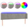 vidaXL Cabeceira cama c/ luzes LED veludo 203x16x78/88 cm cinza-claro