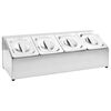 vidaXL Suporte gastronorm c/ 4 recipientes GN 1/6 a&ccedil;o inoxid&aacute;vel