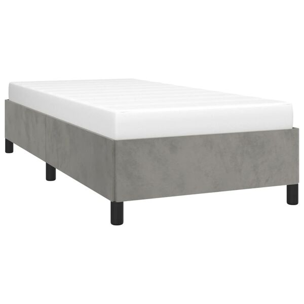 vidaXL Estrutura de cama sem colch&atilde;o 80x200 cm veludo cinzento-claro