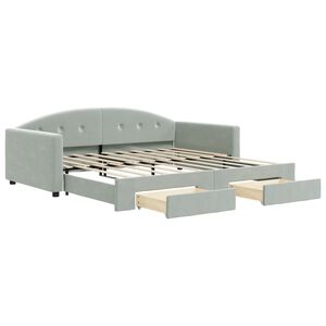 vidaXL Sof&aacute;-cama c/ gavet&atilde;o e gavetas 90x190 cm veludo cinzento-claro