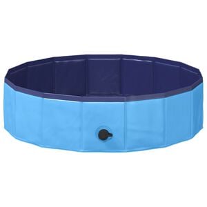 vidaXL Piscina Dobr&aacute;vel para C&atilde;es Azul 80 x 80 x 20 cm PVC