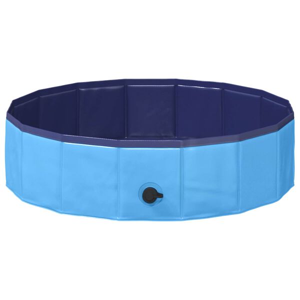 vidaXL Piscina Dobr&aacute;vel para C&atilde;es Azul 80 x 80 x 20 cm PVC