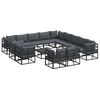 vidaXL Conjunto de Sof&aacute; de Jardim 14 unid. Preto Alum&iacute;nio