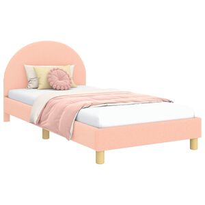 vidaXL Estrutura de Cama Infantil com Cabeceira Rosa 90 x 190 cm