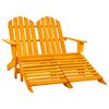 vidaXL Cadeira de jardim e otomano Adirondack 2 lugares abeto laranja