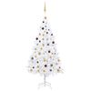 vidaXL &Aacute;rvore Natal artificial pr&eacute;-iluminada c/ bolas PVC branco