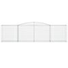 vidaXL Cestos gabião arqueados 9pcs 400x50x100/120cm ferro galvanizado