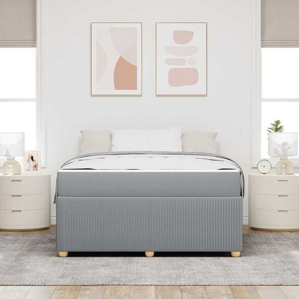 vidaXL Estrutura da Cama Cinzento-claro 140 x 200 cm tecido