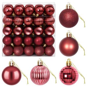 vidaXL Conjunto de Bolas de Natal 100 unid. Vinho Vermelho 4 cm