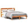 vidaXL Estrutura cama c/ cabeceira 140x190cm pinho maci&ccedil;o castanho-mel