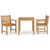 vidaXL Conjunto de jantar de jardim de 3 pe&ccedil;as 80x80 cm madeira de teca maci&ccedil;a
