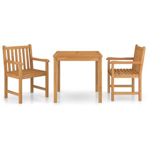 vidaXL Conjunto de jantar de jardim de 3 pe&ccedil;as 80x80 cm madeira de teca maci&ccedil;a