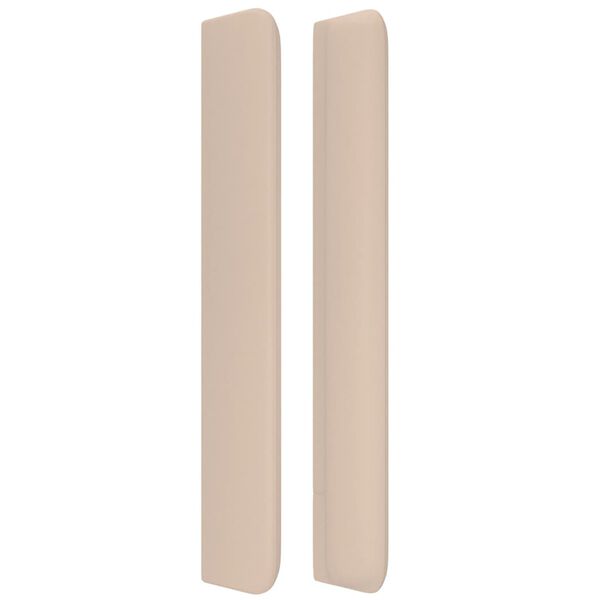 vidaXL Cabeceira cama c/ abas couro artif. 163x16x118/128cm cappuccino