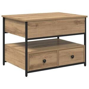 vidaXL Mesa de centro com gaveta Carvalho Artesanal 70 x 50 x 54.5 cm