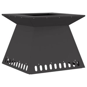 vidaXL Fire Pit Preto 60 x 60 x 50 cm Aço laminado a frio