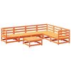 vidaXL 7 pcs conjunto sof&aacute;s de jardim madeira de pinho castanho cera