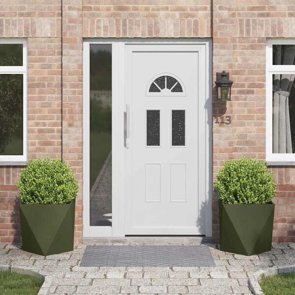 vidaXL Floreira 2 pcs Verde Oliva 50 x 50 x 50 cm A&ccedil;o