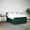 vidaXL Cama com molas/colch&atilde;o 140x200 cm veludo verde-escuro