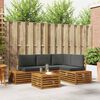 vidaXL Conjunto de Sof&aacute;s para Exterior 5 Pe&ccedil;a Natural e Antracite