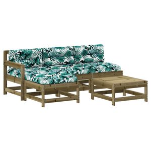 vidaXL 5 pcs conjunto lounge de jardim c/ almofad&otilde;es pinho impregnado