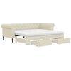 vidaXL Sof&aacute;-cama c/ gavet&atilde;o e gavetas 90x200 cm couro artif. cor creme