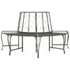 vidaXL Banco de jardim para &aacute;rvore semicircular 160 cm a&ccedil;o