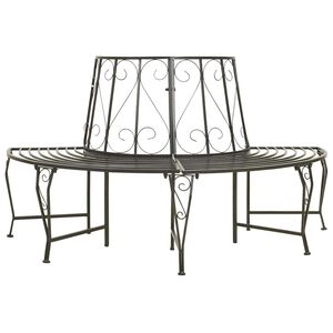 vidaXL Banco de jardim para &aacute;rvore semicircular 160 cm a&ccedil;o