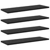 vidaXL Estante de Prateleira 4 pcs Preto 60 x 20 x 1,5 cm