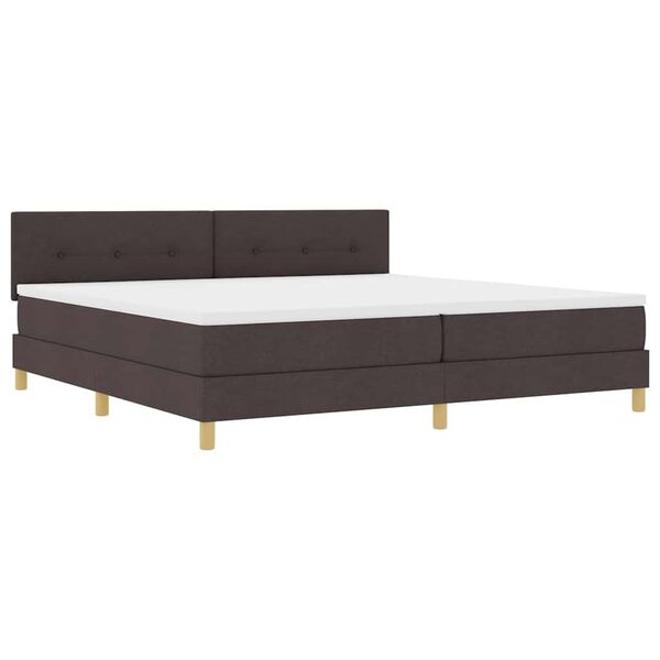 vidaXL Cama Box com colch&atilde;o Castanho escuro 200 x 200 cm tecido