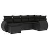 vidaXL 6 pcs conjunto sof&aacute;s de jardim c/ almofad&otilde;es vime PE preto