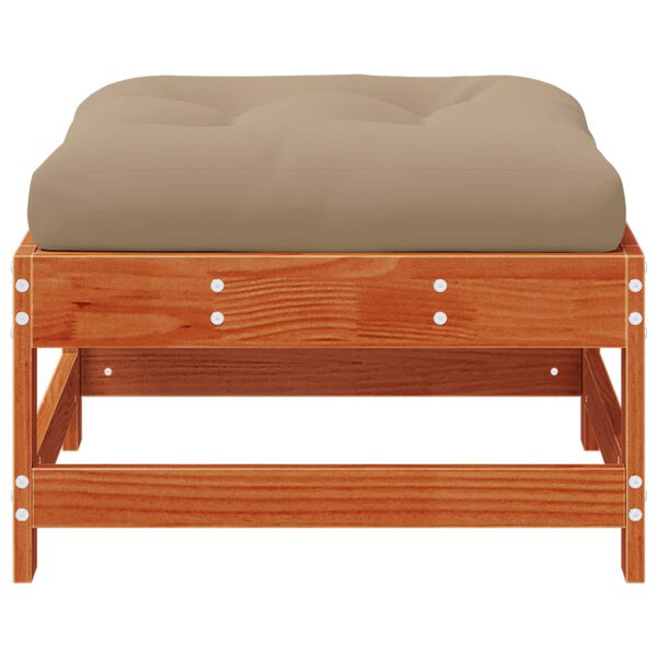 vidaXL Apoio para os p&eacute;s de jardim Madeira de pinho maci&ccedil;o