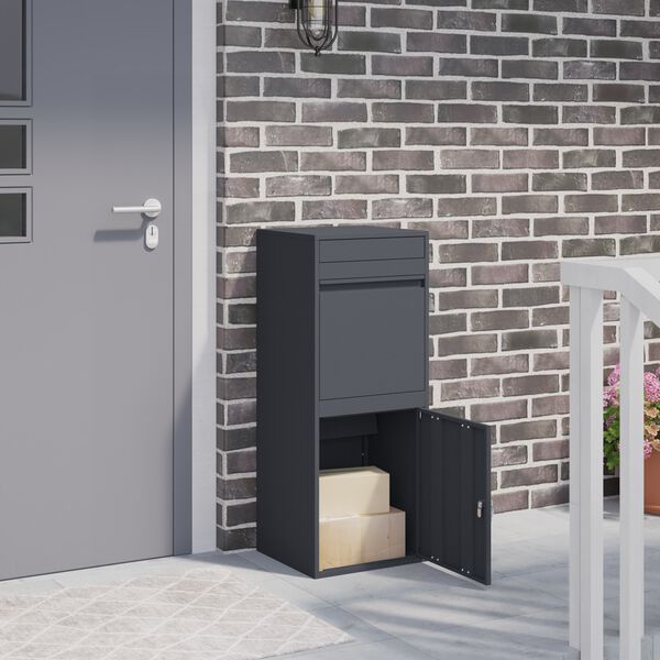 vidaXL Caixa para entrega de pacotes Antracite 41 x 38 x 103 cm A&ccedil;o