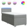 vidaXL Cama com molas/colch&atilde;o 90x200 cm tecido cinza-claro