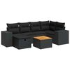 vidaXL 7 pcs conjunto de sof&aacute;s p/ jardim c/ almofad&otilde;es vime PE preto