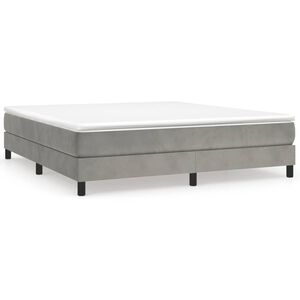vidaXL Estrutura de cama com molas 160x200 cm veludo cinzento-claro