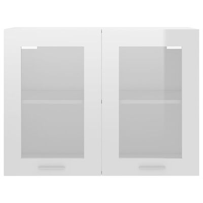 vidaXL Armário de parede c/ vidro 80x31x60 cm contraplacado branco