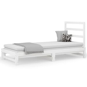 vidaXL Sof&aacute;-cama de puxar 2x(90x200) cm pinho maci&ccedil;o branco