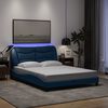 vidaXL Estrutura de cama com LED sem colch&atilde;o Hvar 120x200 cm tecido azul
