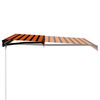 vidaXL Toldo retr&aacute;til manual com LED 300x250 cm laranja e castanho