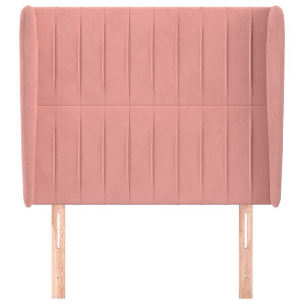 vidaXL Cabeceira de cama c/ abas veludo 83x23x118/128 cm rosa