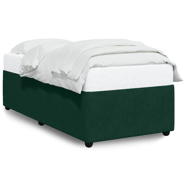 vidaXL Estrutura de cama sem colch&atilde;o 80x200 cm veludo verde-escuro