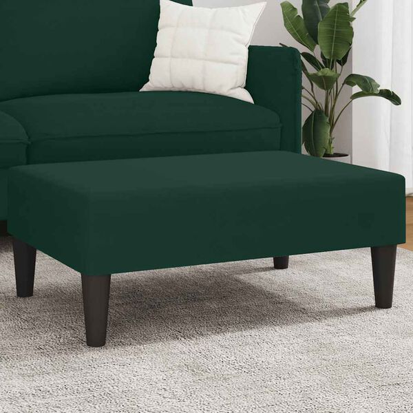 vidaXL Apoio de p&eacute;s 77x55x31 cm veludo verde-escuro