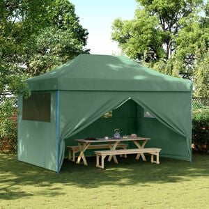 vidaXL Tenda p/ festas pop-up dobr&aacute;vel com 4 paredes laterais verde